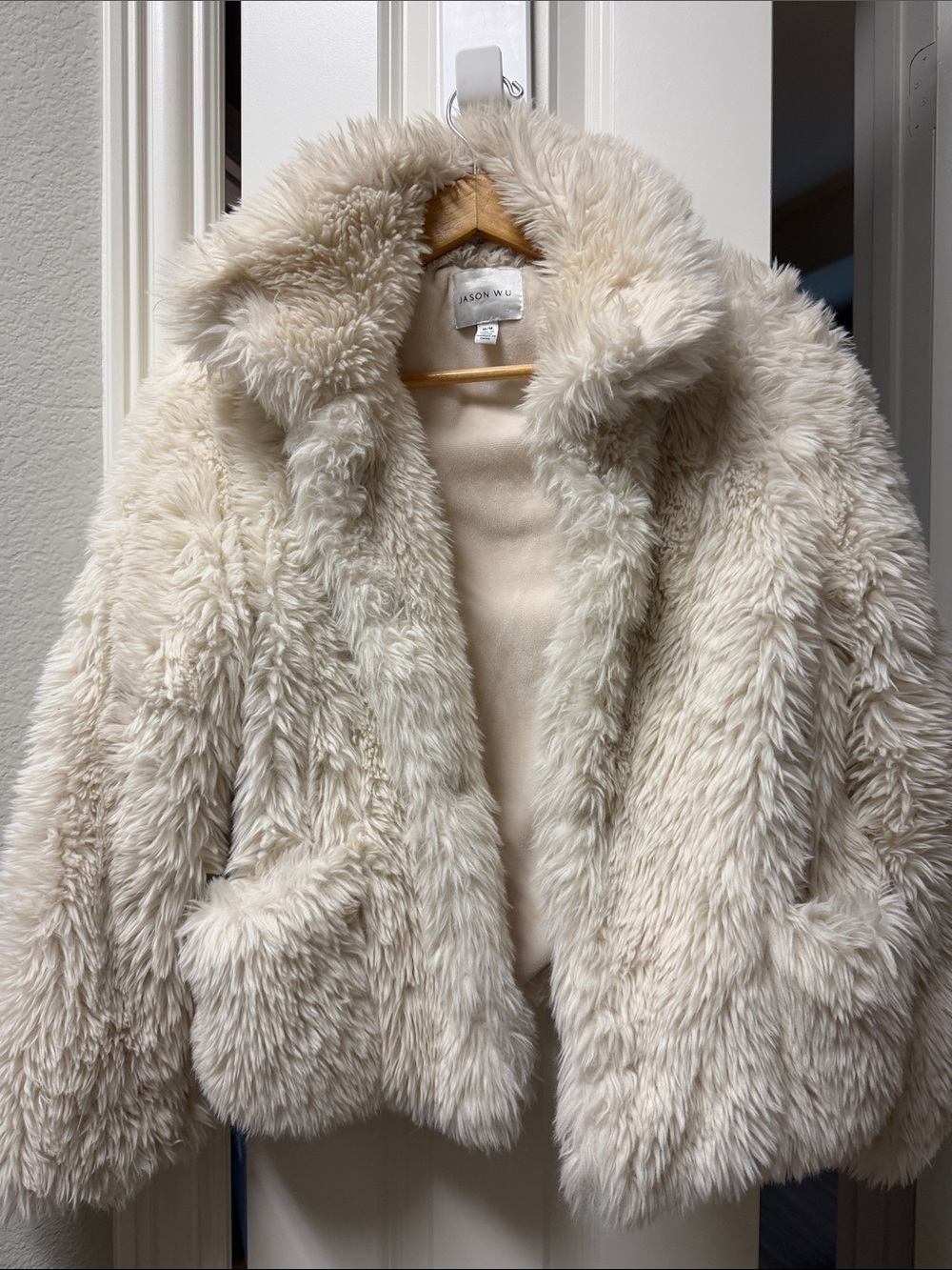 Jason Wu Cream Teddy Faux Fur Jacket